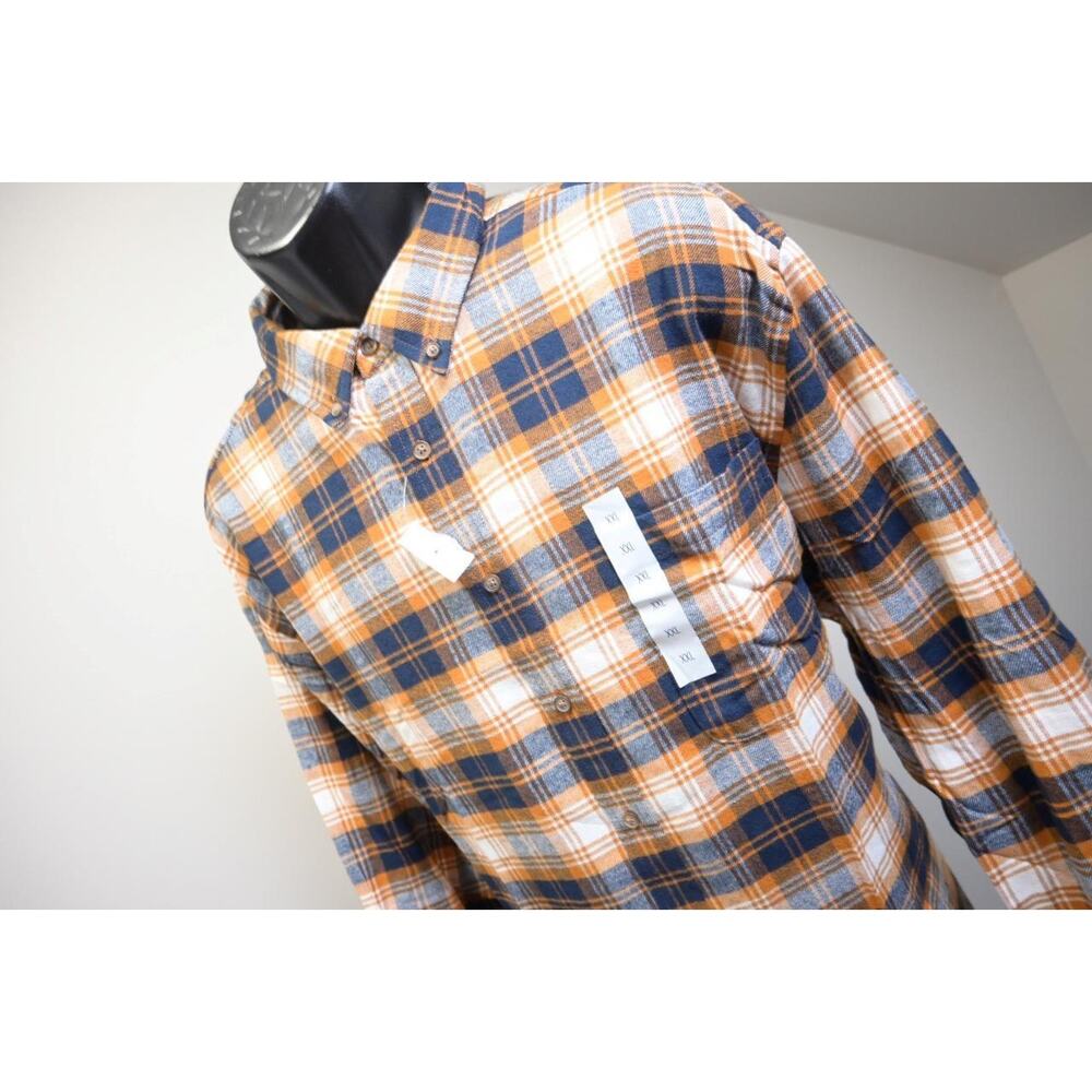 Croft & Barrow Flannel Camp Shirt Button Up Plaid Mens Size 2XL XXL